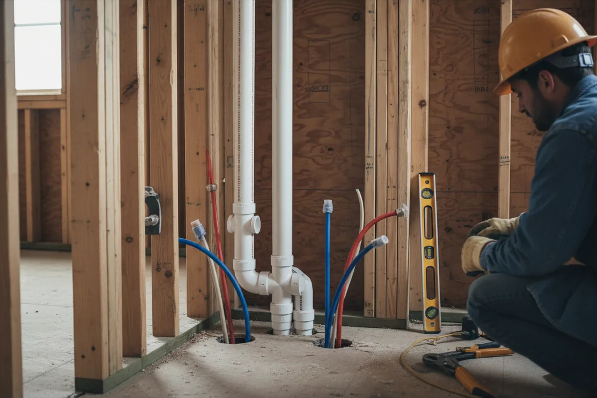 Drain and supply rough-in during Toilet Repair and Installation in Greenfield Center